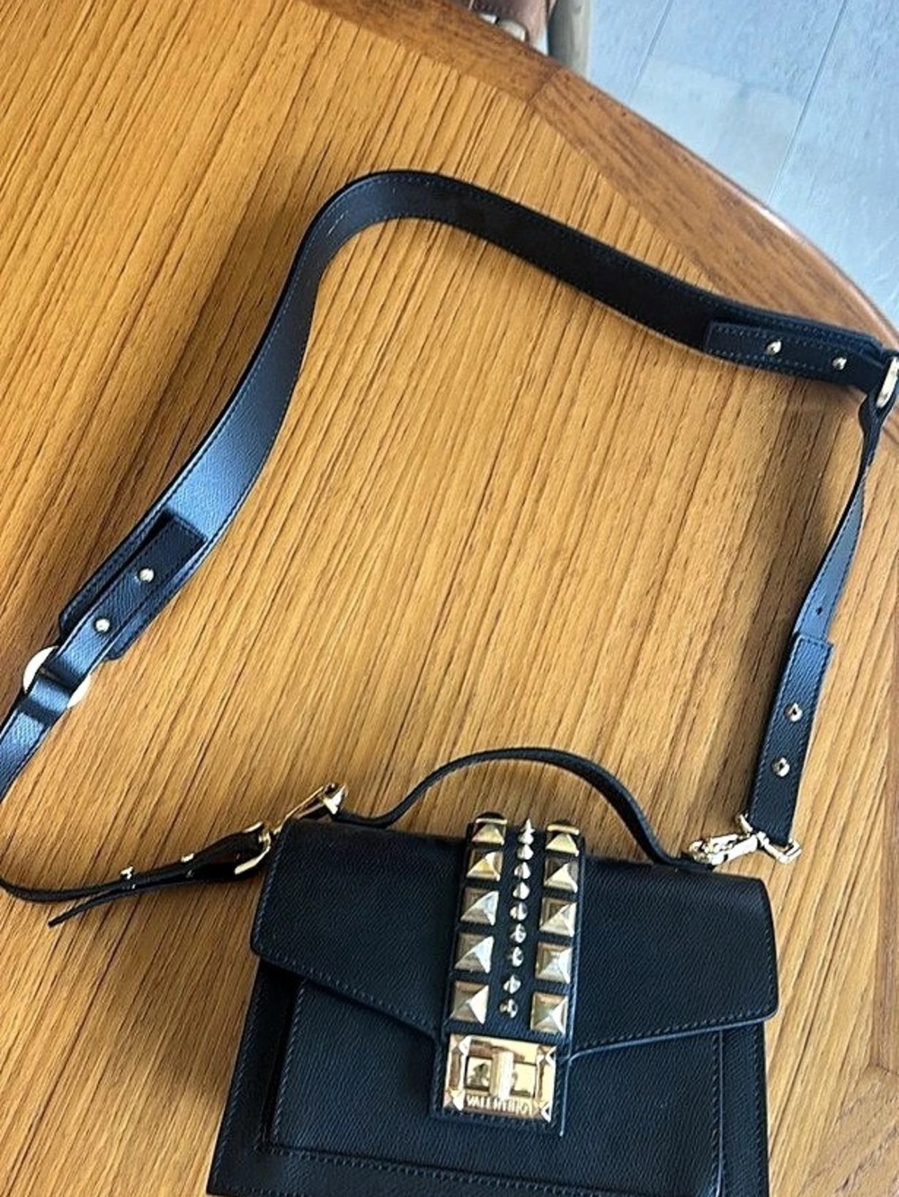 Mario Valentino Black Studded Shoulder Bag
